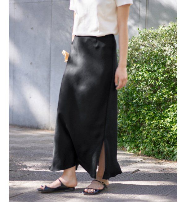 IENA「《追加11》ダブルサテンスカート」|スカート|