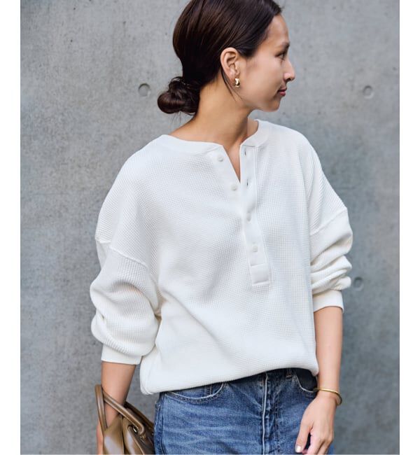 FRAMeWORK「≪追加≫ワッフルヘンリープルオーバー」|Tシャツ・カットソー|ホワイト A