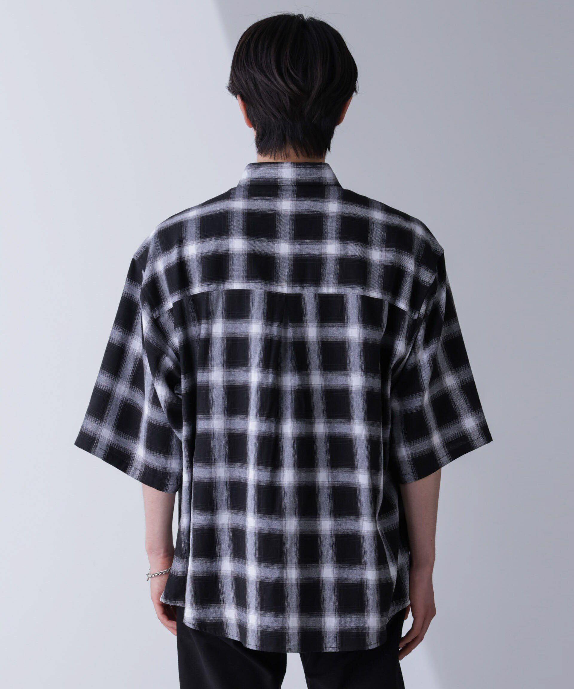 nano･universe「リラックスオンブレーチェックシャツ 半袖」|シャツ・ブラウス|