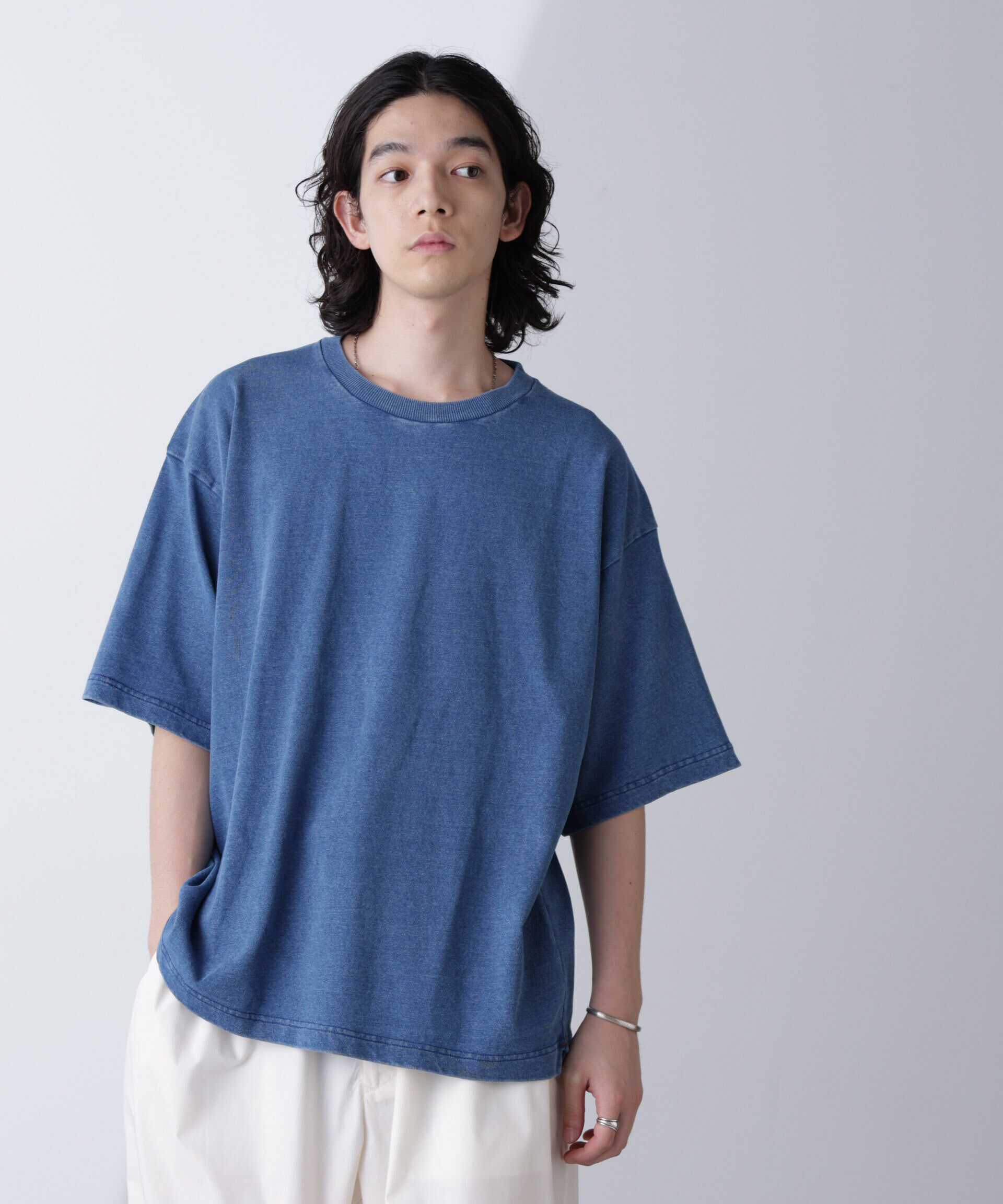 nano･universe「リラックスインディゴTシャツ 半袖」|Tシャツ・カットソー|ブルー