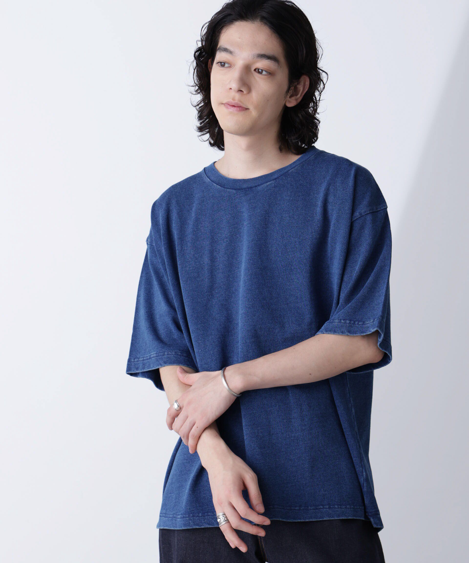 nano･universe「リラックスインディゴTシャツ 半袖」|Tシャツ・カットソー|