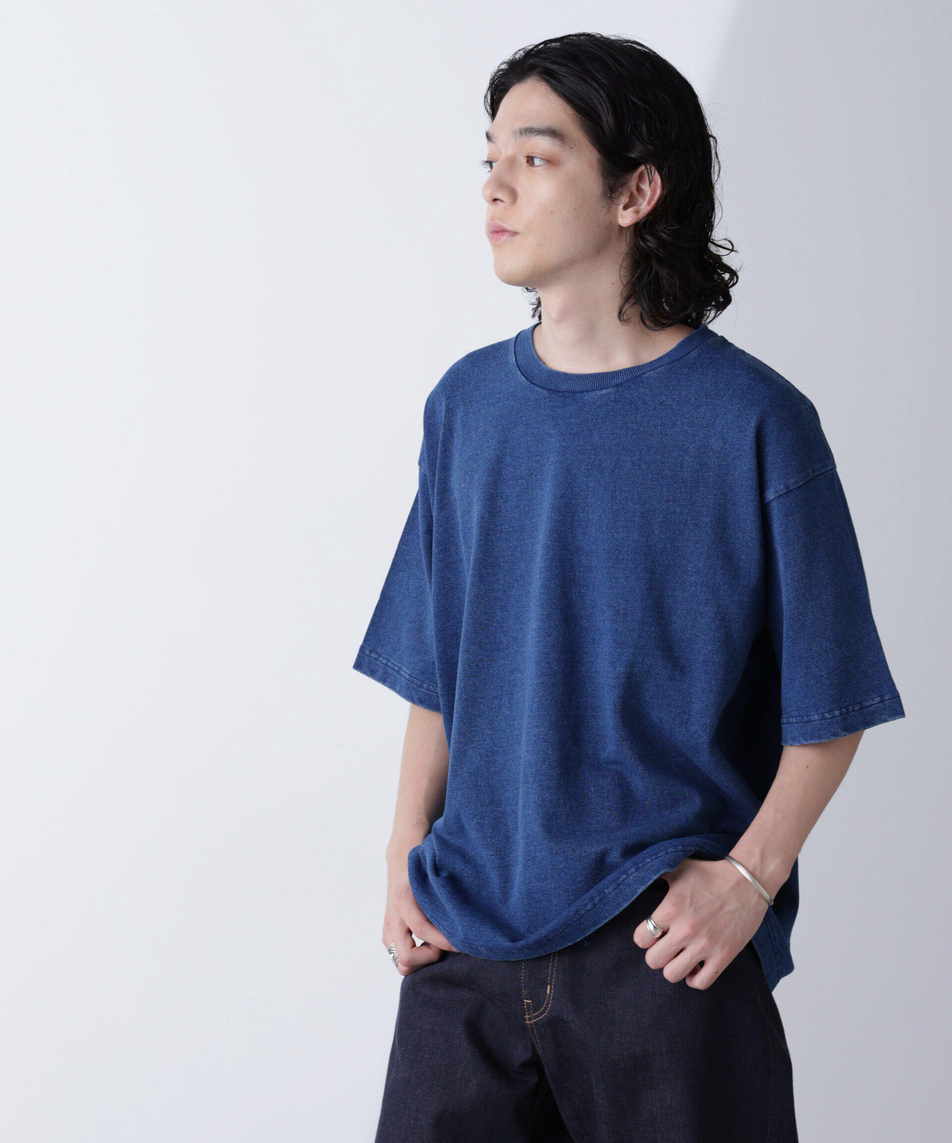 nano･universe「リラックスインディゴTシャツ 半袖」|Tシャツ・カットソー|