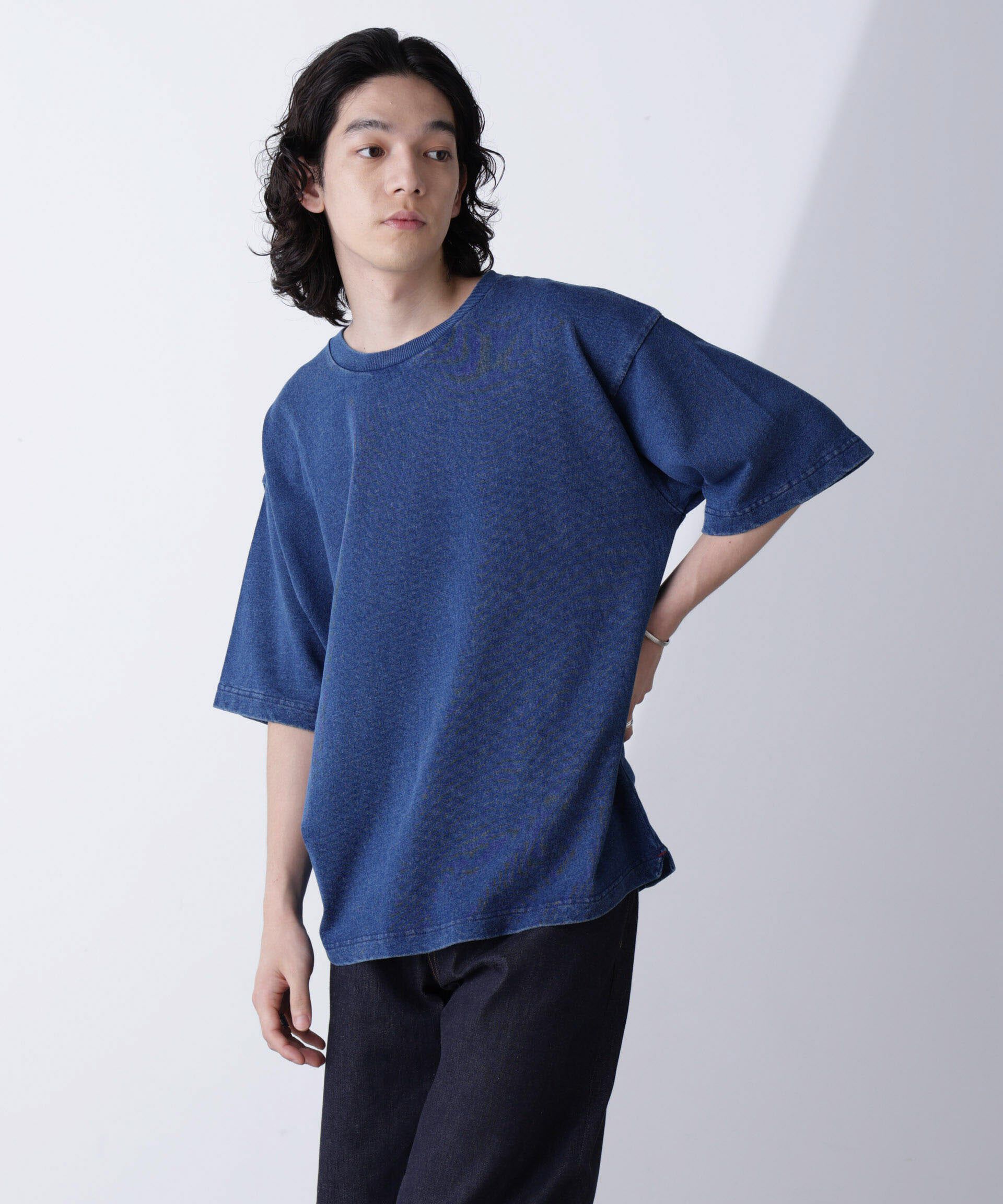 nano･universe「リラックスインディゴTシャツ 半袖」|Tシャツ・カットソー|