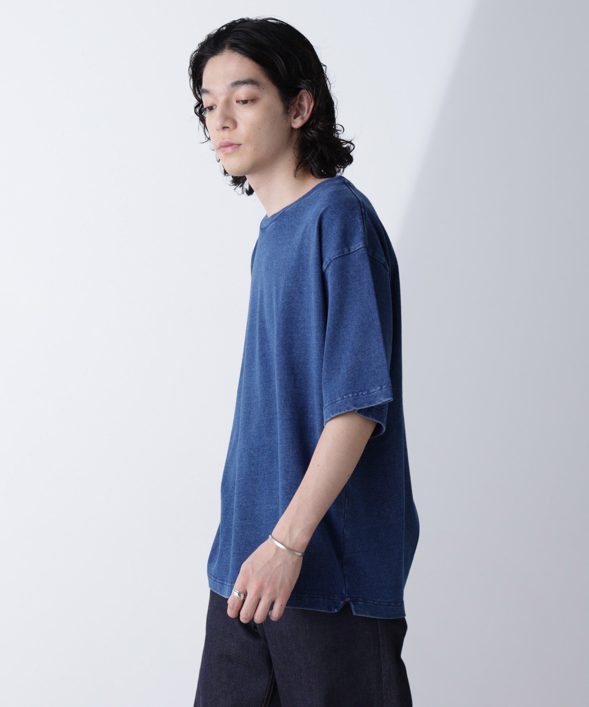 nano･universe「リラックスインディゴTシャツ 半袖」|Tシャツ・カットソー|