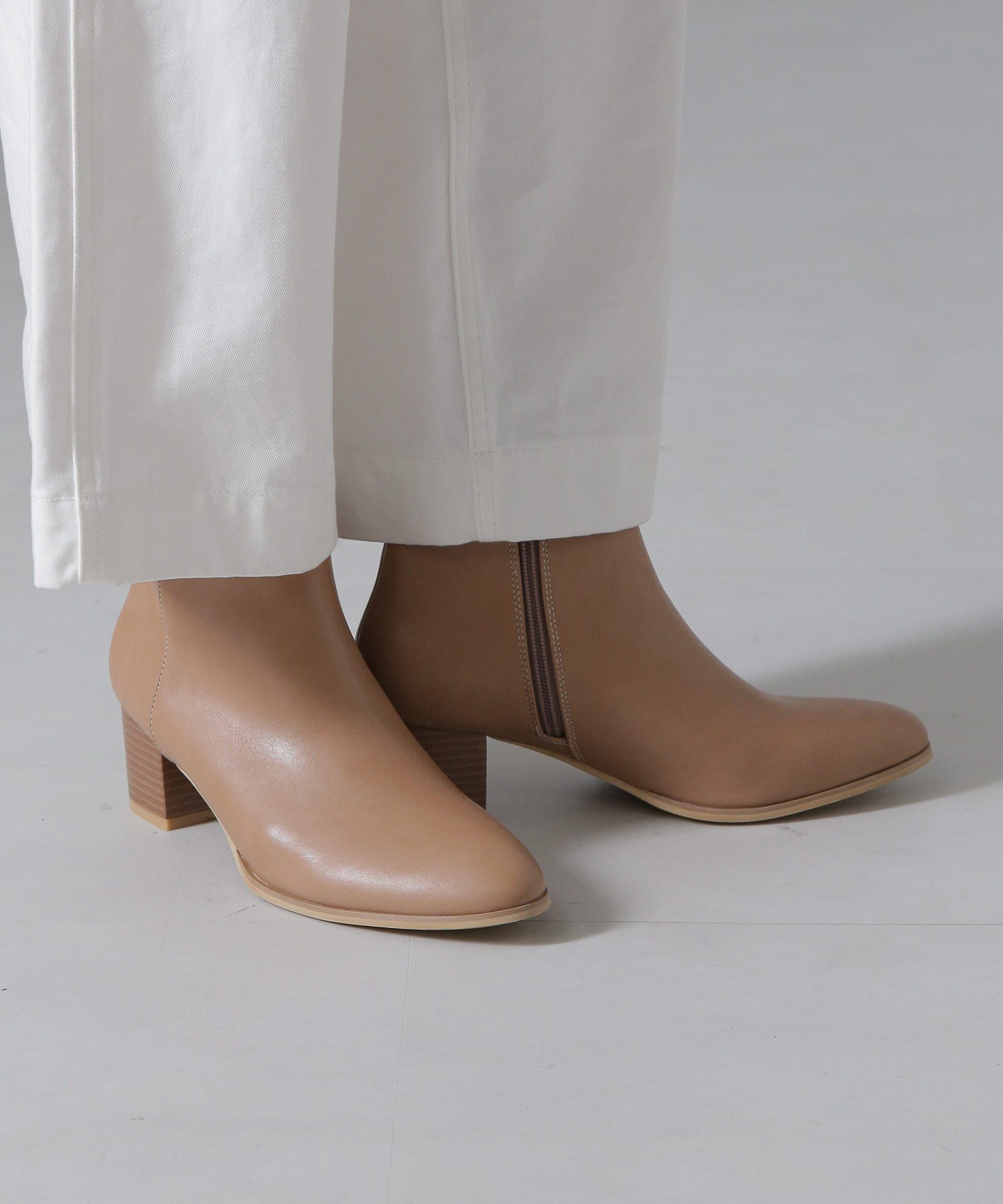 nano･universe「ショートヒールブーツ」|ショートブーツ|ベージュ