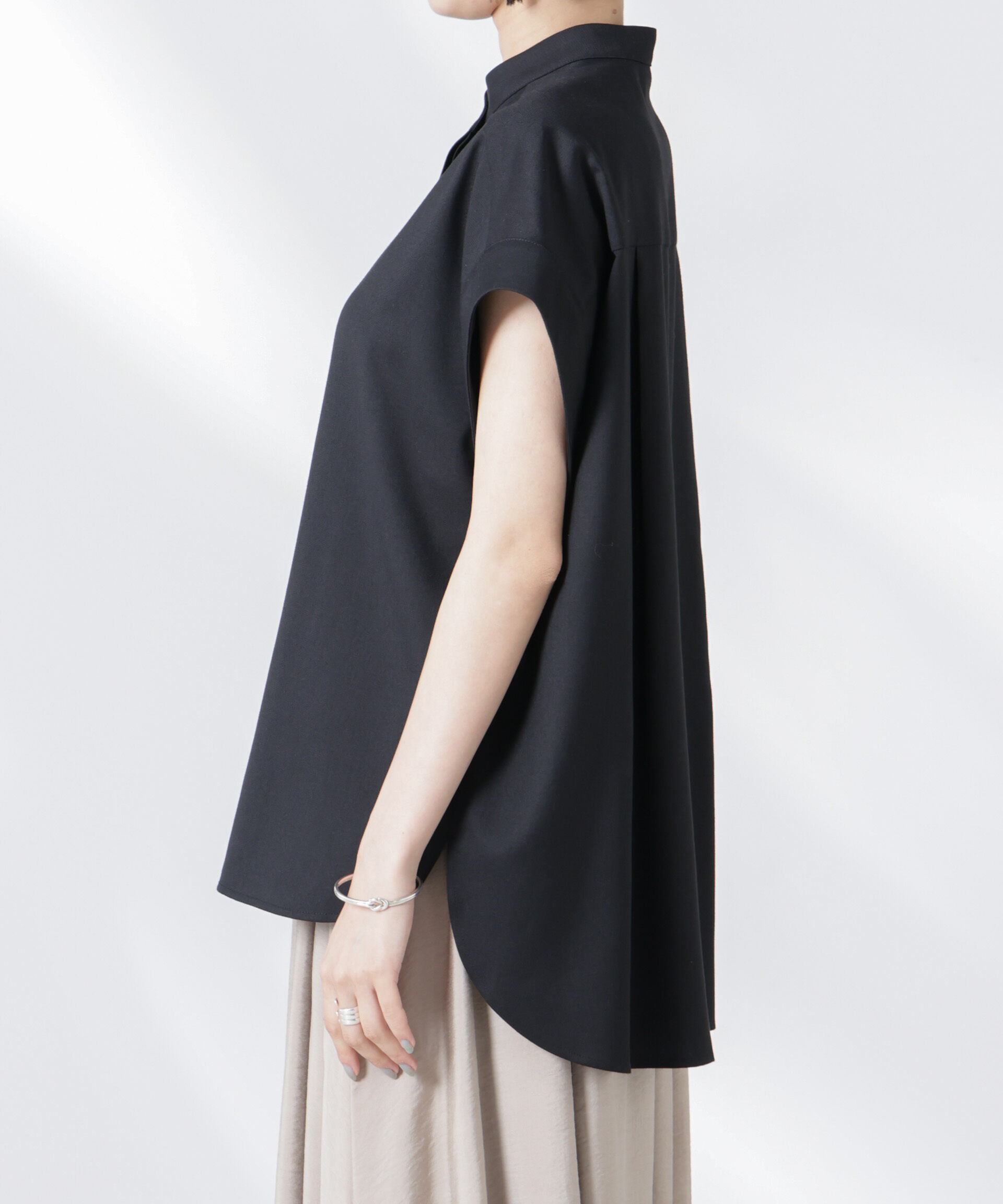 nano･universe「バンドカラーノースリーブシャツ(セットアップ可)」|シャツ・ブラウス|