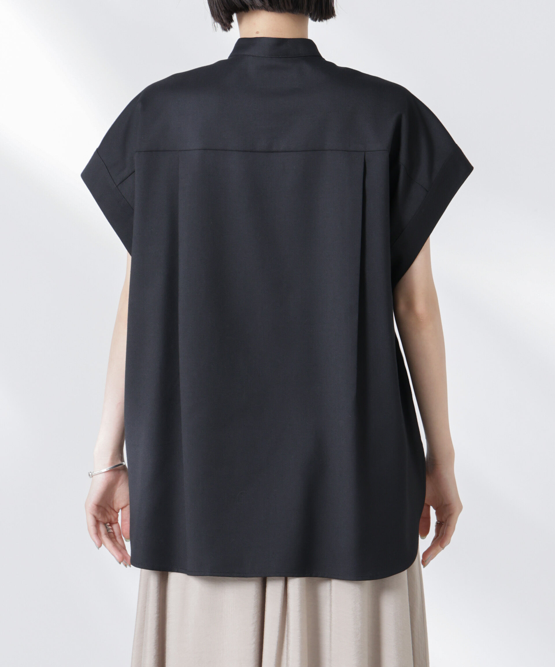 nano･universe「バンドカラーノースリーブシャツ(セットアップ可)」|シャツ・ブラウス|