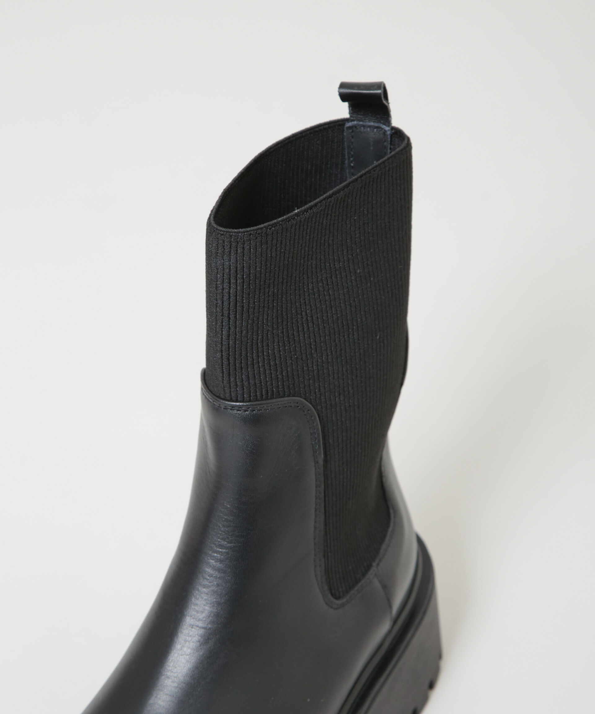 nano･universe「CORSO ROMA9/サイドゴアリブニットブーツ」|ショートブーツ|