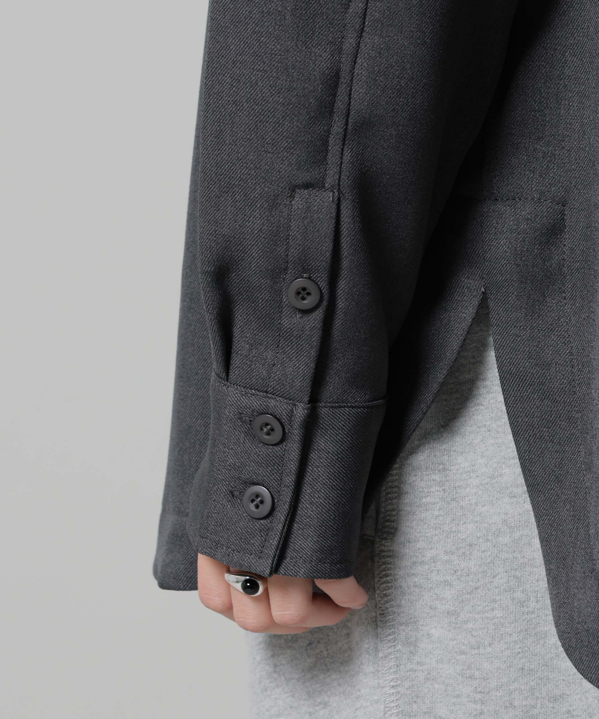 nano･universe「ウールライクポリエステルワイドシルエットシャツ(セットアップ可)」|シャツ・ブラウス|