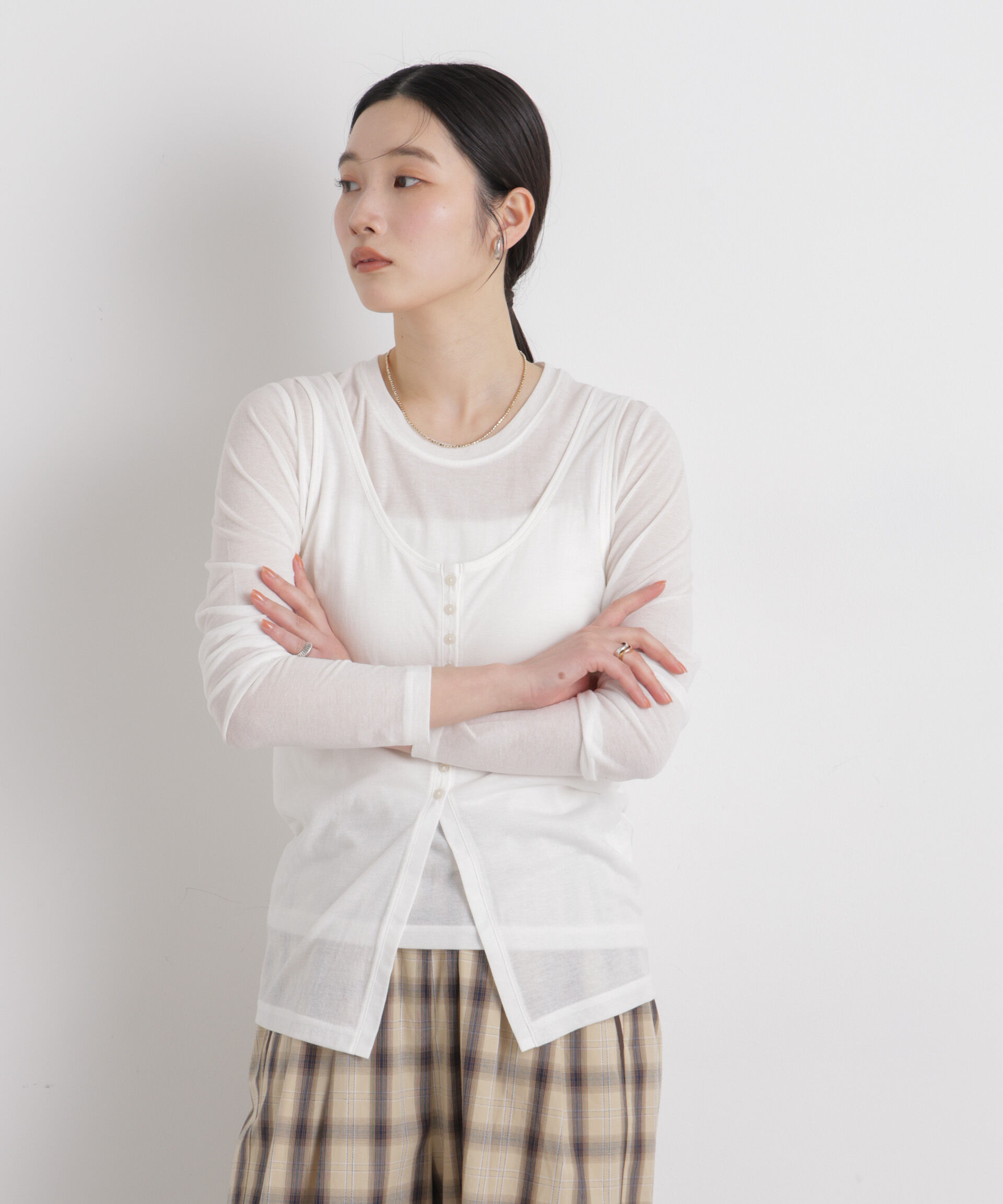 nano･universe「シアータンク＋ロンTレイヤードセット」|Tシャツ・カットソー|