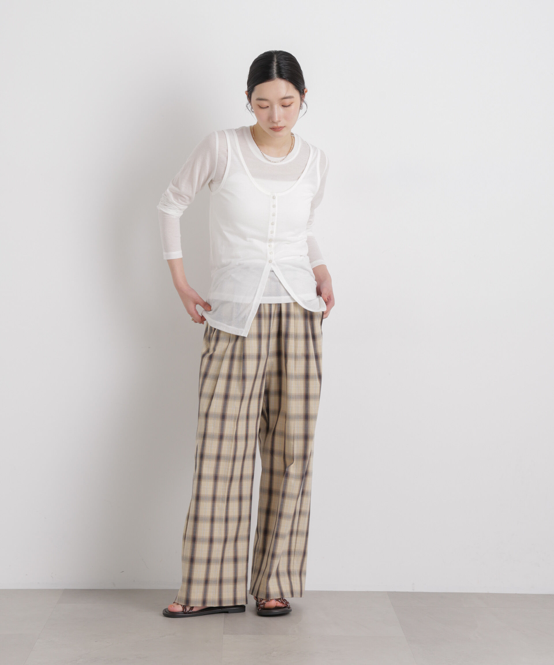 nano･universe「シアータンク＋ロンTレイヤードセット」|Tシャツ・カットソー|