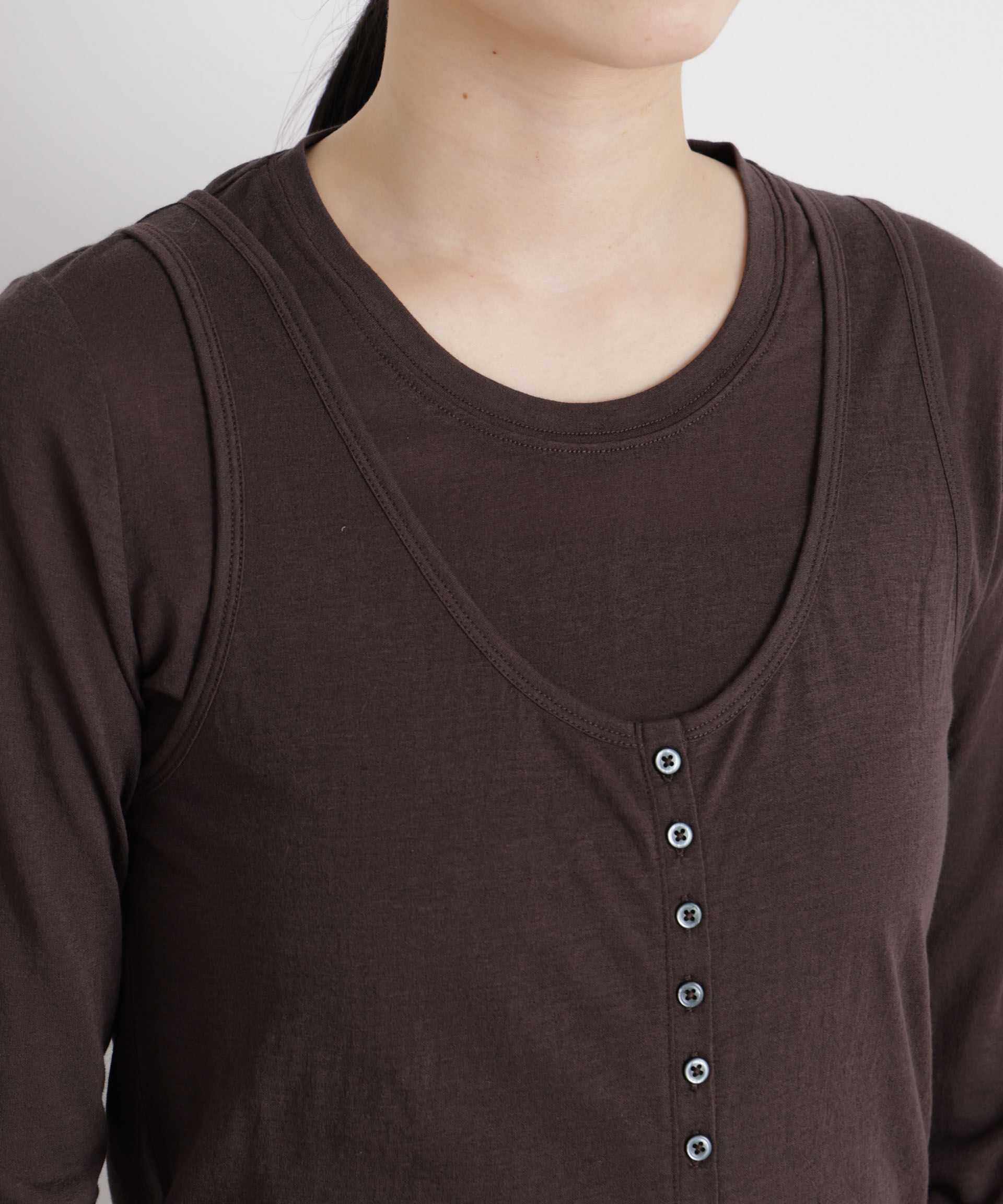 nano･universe「シアータンク＋ロンTレイヤードセット」|Tシャツ・カットソー|