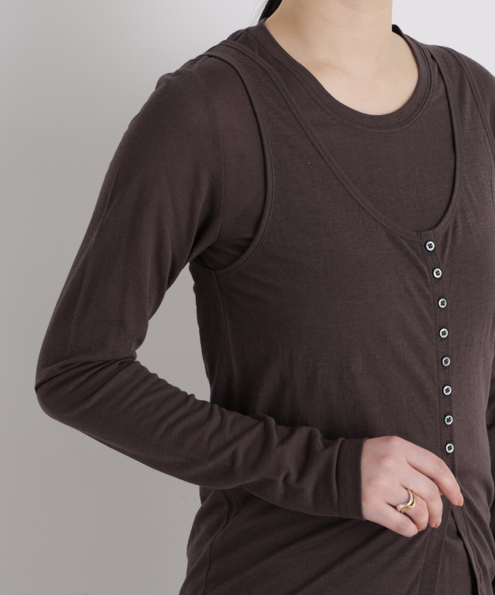 nano･universe「シアータンク＋ロンTレイヤードセット」|Tシャツ・カットソー|