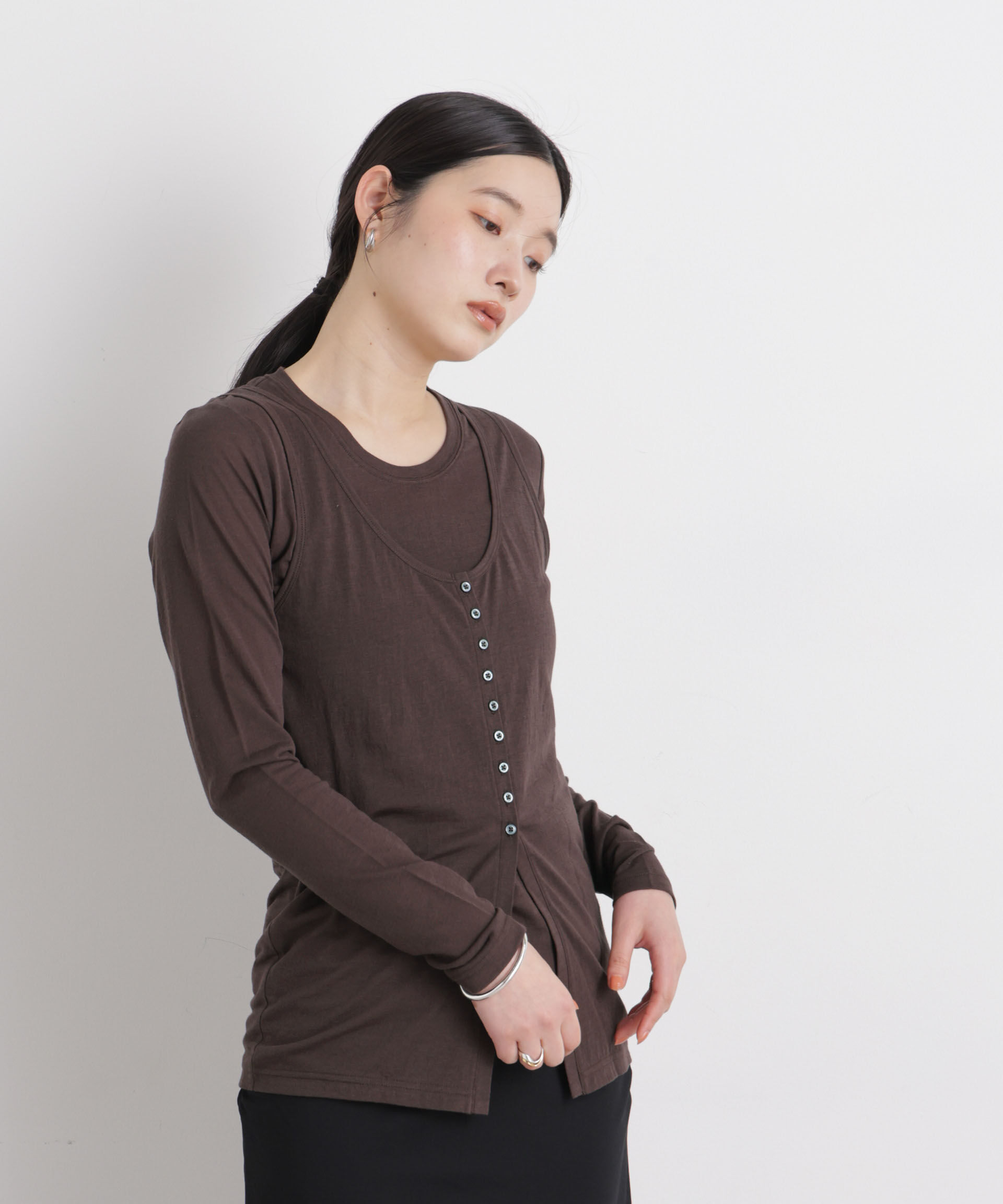 nano･universe「シアータンク＋ロンTレイヤードセット」|Tシャツ・カットソー|