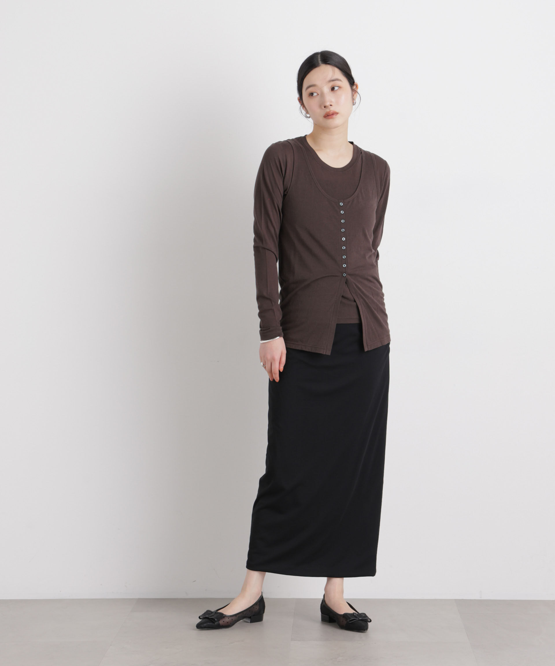 nano･universe「シアータンク＋ロンTレイヤードセット」|Tシャツ・カットソー|