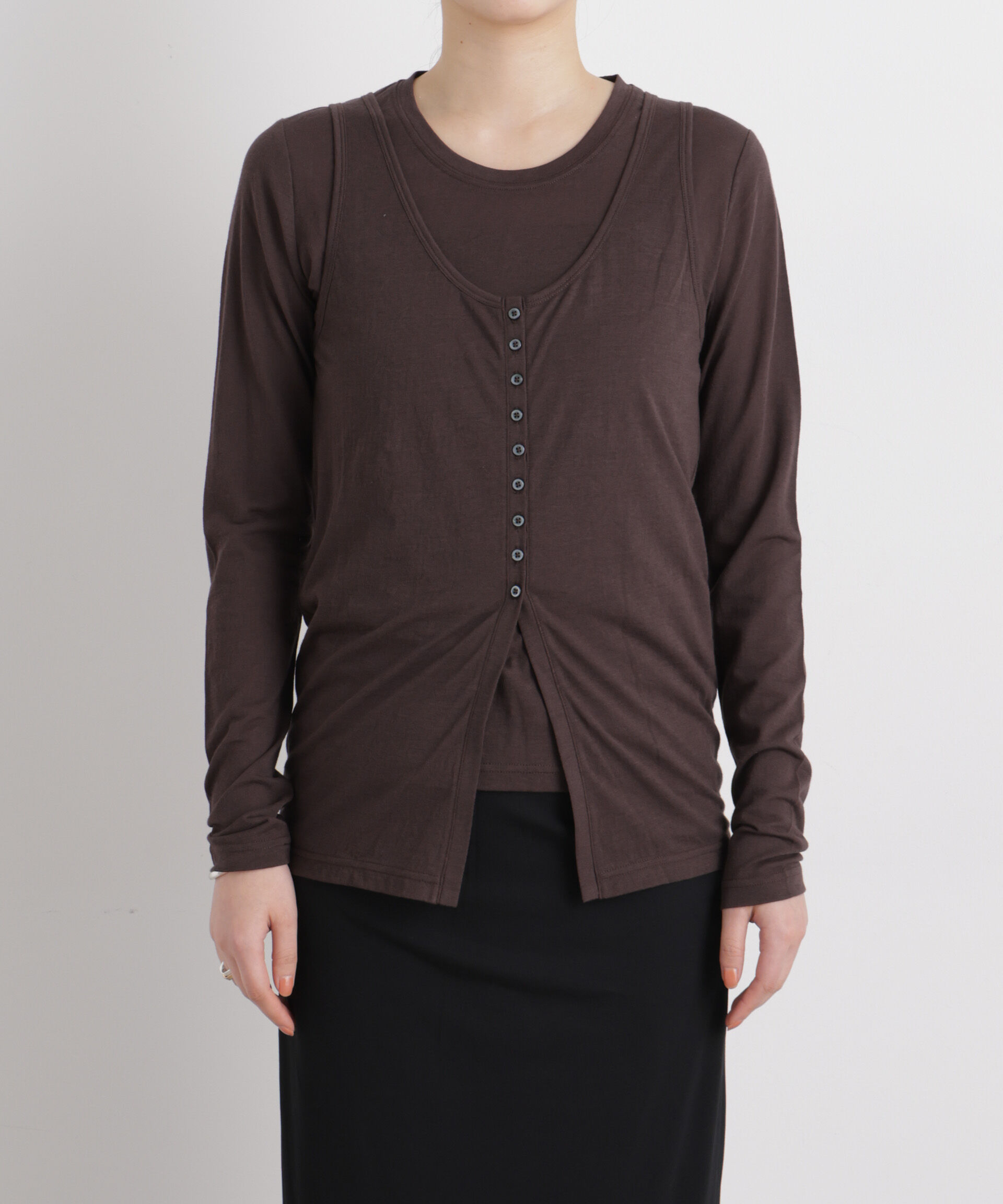 nano･universe「シアータンク＋ロンTレイヤードセット」|Tシャツ・カットソー|