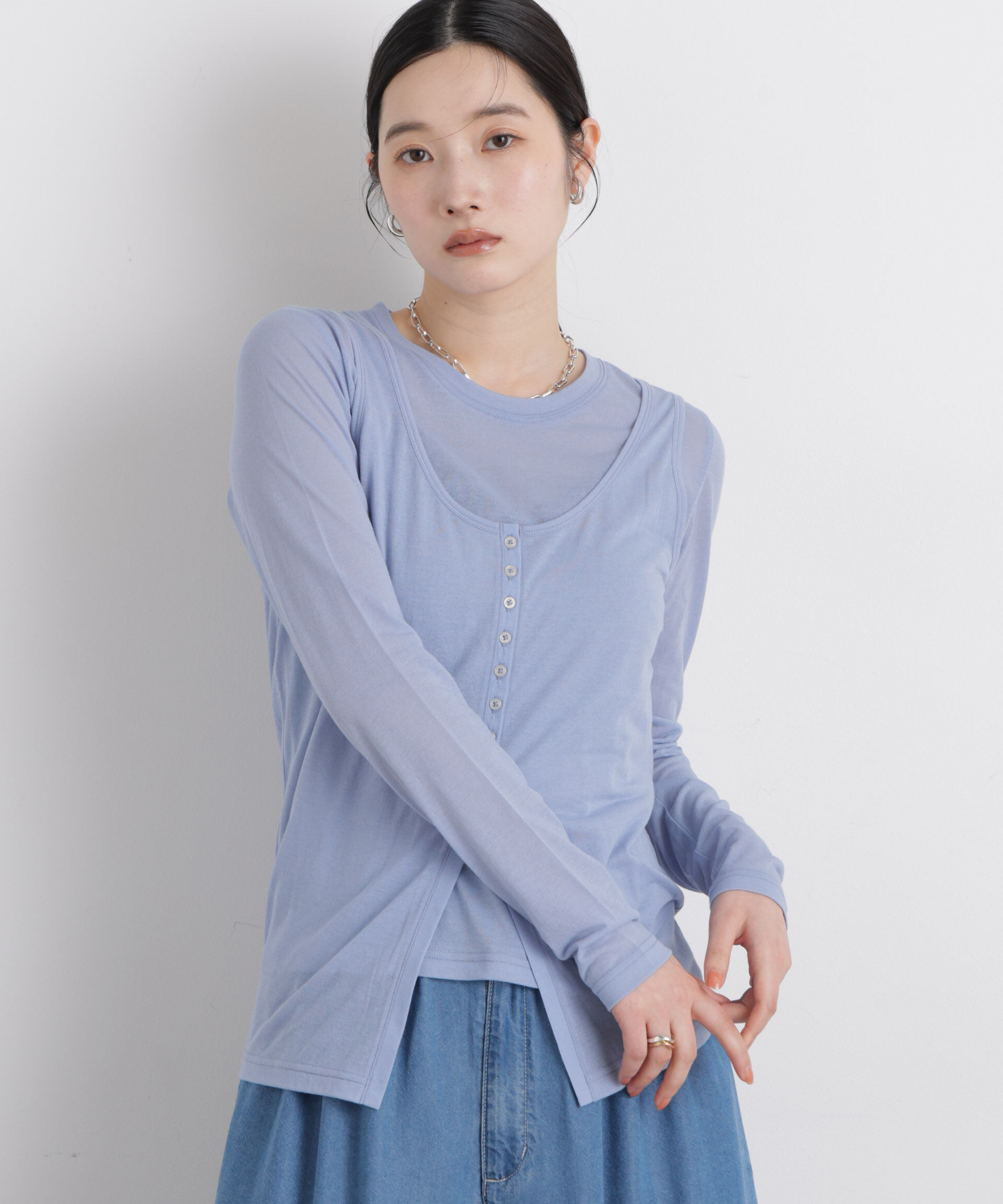 nano･universe「シアータンク＋ロンTレイヤードセット」|Tシャツ・カットソー|