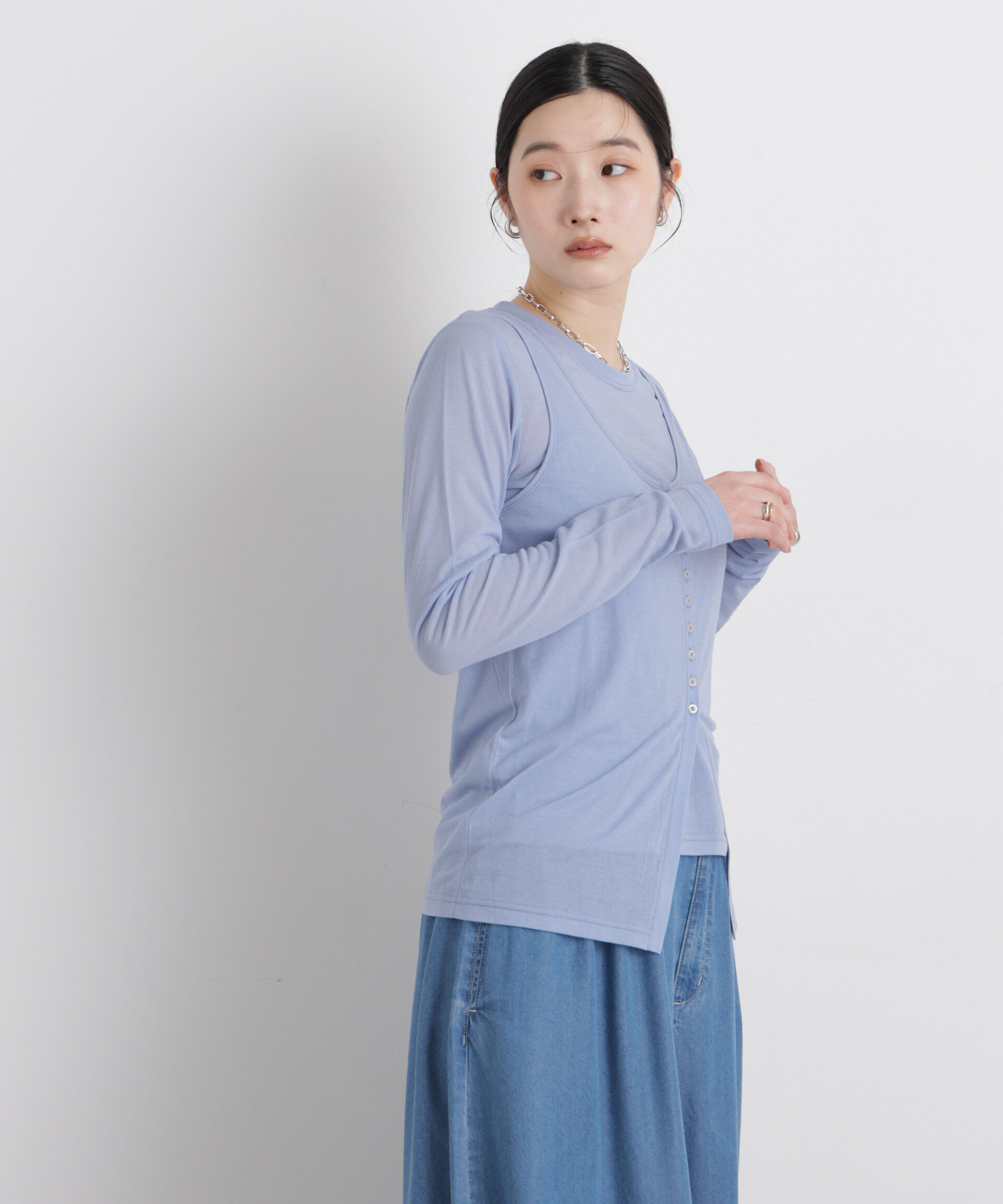 nano･universe「シアータンク＋ロンTレイヤードセット」|Tシャツ・カットソー|