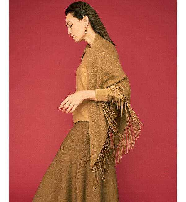 自由区「【SHIHOさん着用】ファインウールカシミヤフリンジ ストール」|ストール|