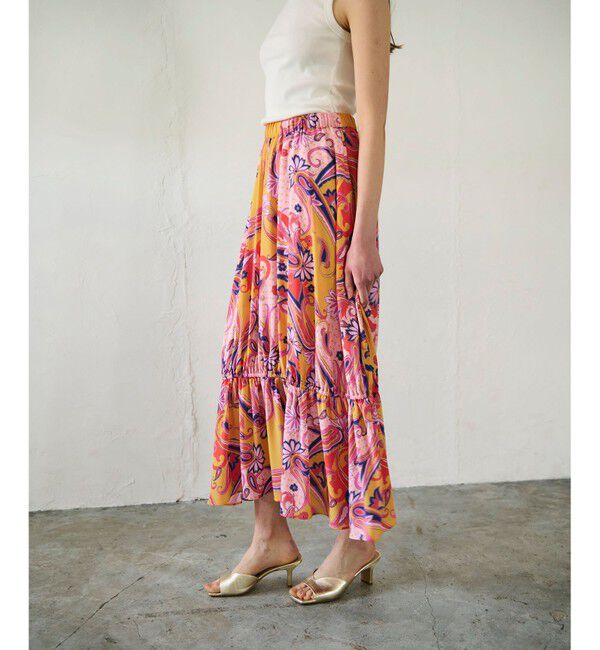 GRACE CONTINENTAL「ペイズリープリントギャザスカート」|スカート|