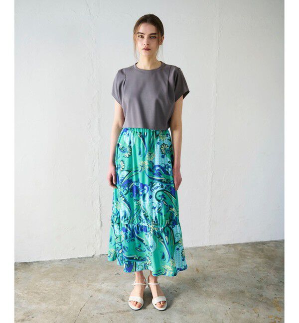 GRACE CONTINENTAL「ペイズリープリントギャザスカート」|スカート|