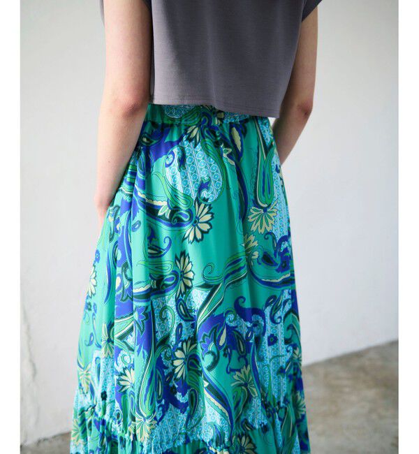 GRACE CONTINENTAL「ペイズリープリントギャザスカート」|スカート|