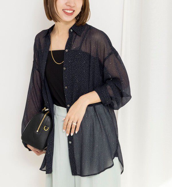 NOLLEY'S「45th limited edition MY STANDARD【WEB＆一部店舗限定】グリッターシャツ」|シャツ・ブラウス|ブルー系その他5