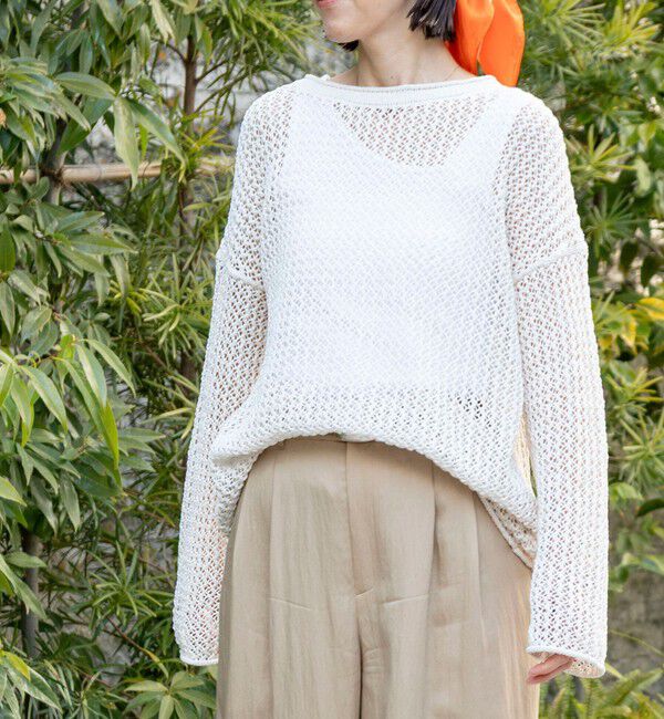 NOLLEY'S「《手洗い可能》ペーパーヤーンメッシュプルオーバー」|ニット・セーター|