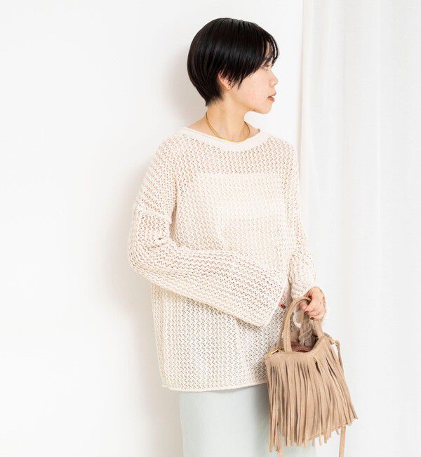 NOLLEY'S「《手洗い可能》ペーパーヤーンメッシュプルオーバー」|ニット・セーター|