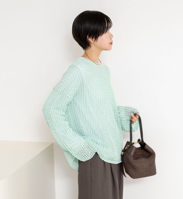 NOLLEY'S「《手洗い可能》ペーパーヤーンメッシュプルオーバー」|ニット・セーター|