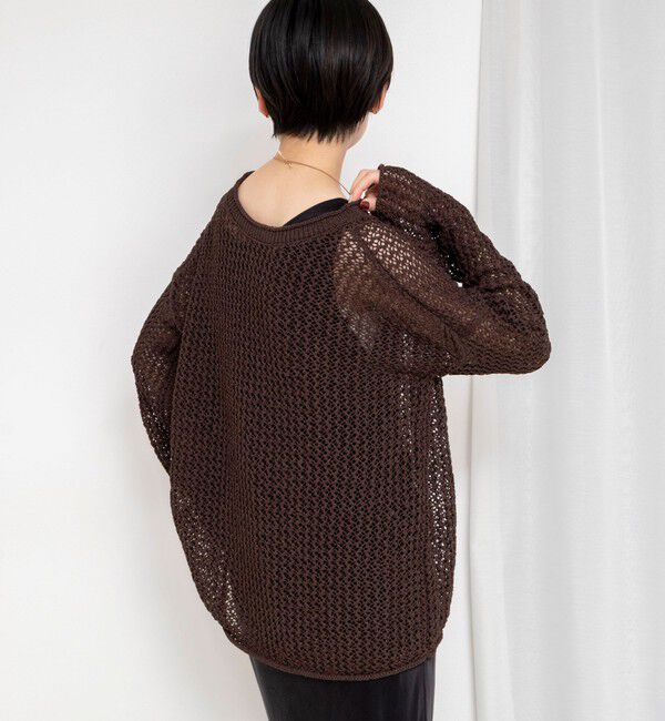 NOLLEY'S「《手洗い可能》ペーパーヤーンメッシュプルオーバー」|ニット・セーター|