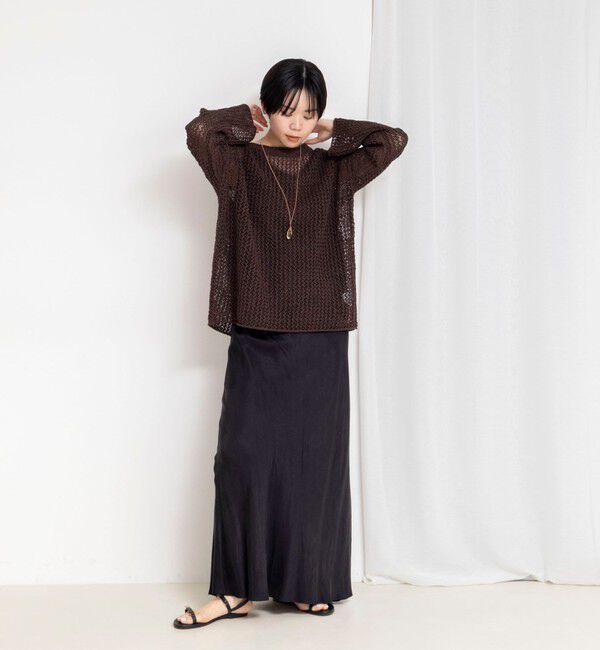 NOLLEY'S「《手洗い可能》ペーパーヤーンメッシュプルオーバー」|ニット・セーター|