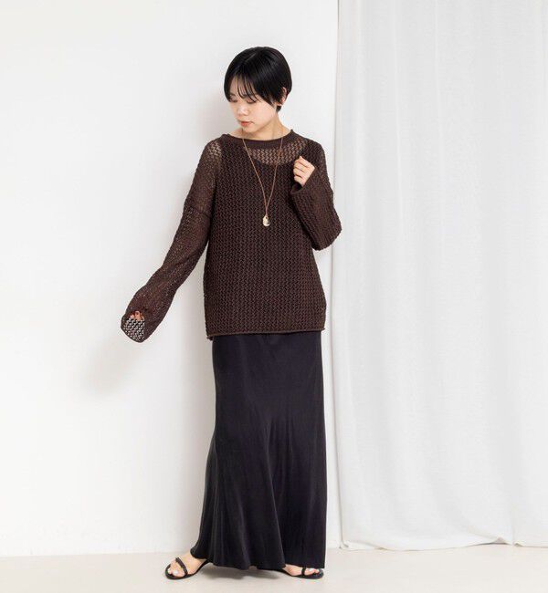 NOLLEY'S「《手洗い可能》ペーパーヤーンメッシュプルオーバー」|ニット・セーター|