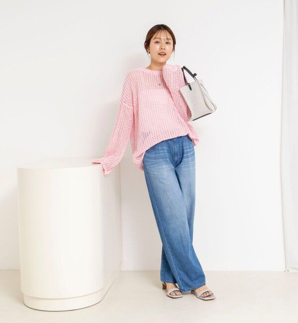 NOLLEY'S「《手洗い可能》ペーパーヤーンメッシュプルオーバー」|ニット・セーター|