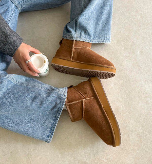 fredy emue「【EMU Australia】マイクロウールプラットフォームムートンブーツ」|ショートブーツ|キャメル