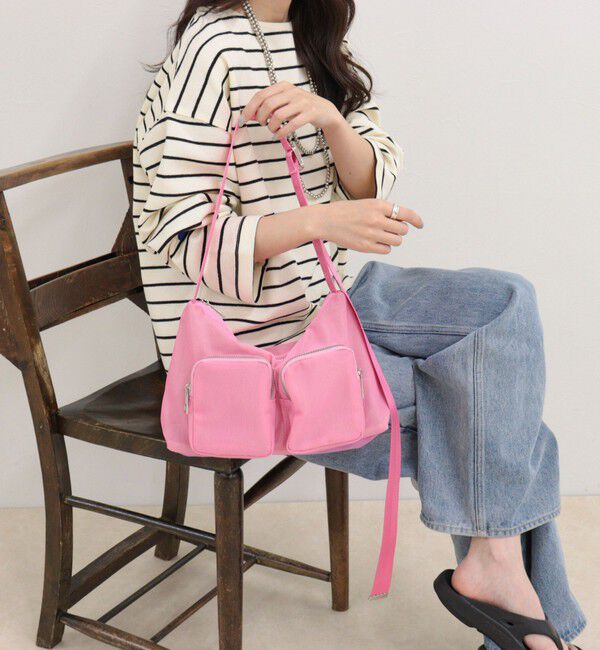 fredy emue「【CONTROL FREAK】メッシュポケットショルダーバッグ」|ショルダー・メッセンジャー|ピンク