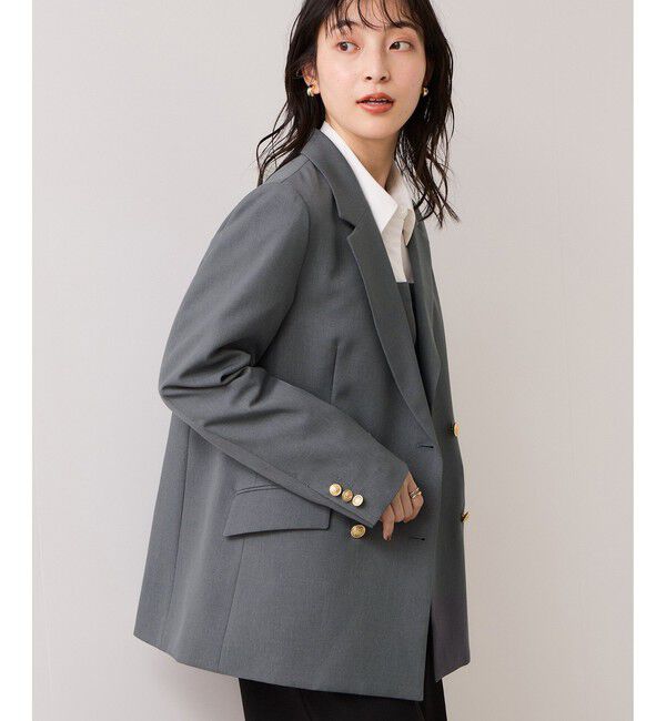 VIS「【美easy】コンフォート金ボタンジャケット/イージーケア・UVケア・セットアップ対応」|テーラードジャケット|
