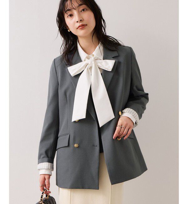 VIS「【美easy】コンフォート金ボタンジャケット/イージーケア・UVケア・セットアップ対応」|テーラードジャケット|