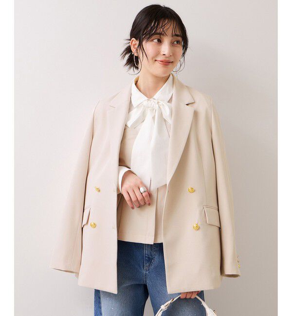 VIS「【美easy】コンフォート金ボタンジャケット/イージーケア・UVケア・セットアップ対応」|テーラードジャケット|