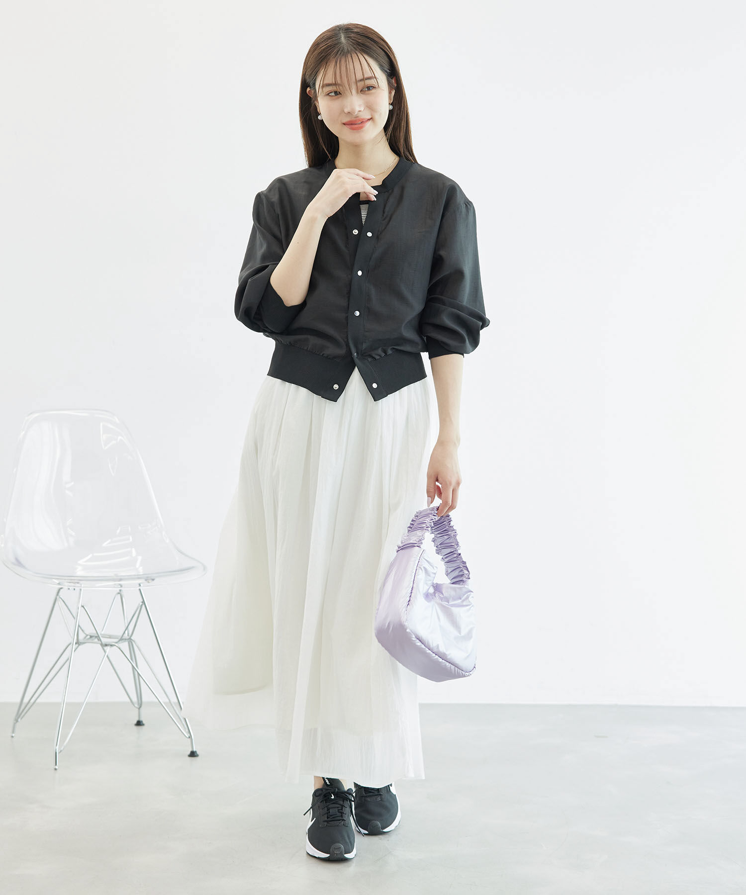 Rope&rsquo;Picnic「シアーブルゾンカーディガン」|カーディガン|