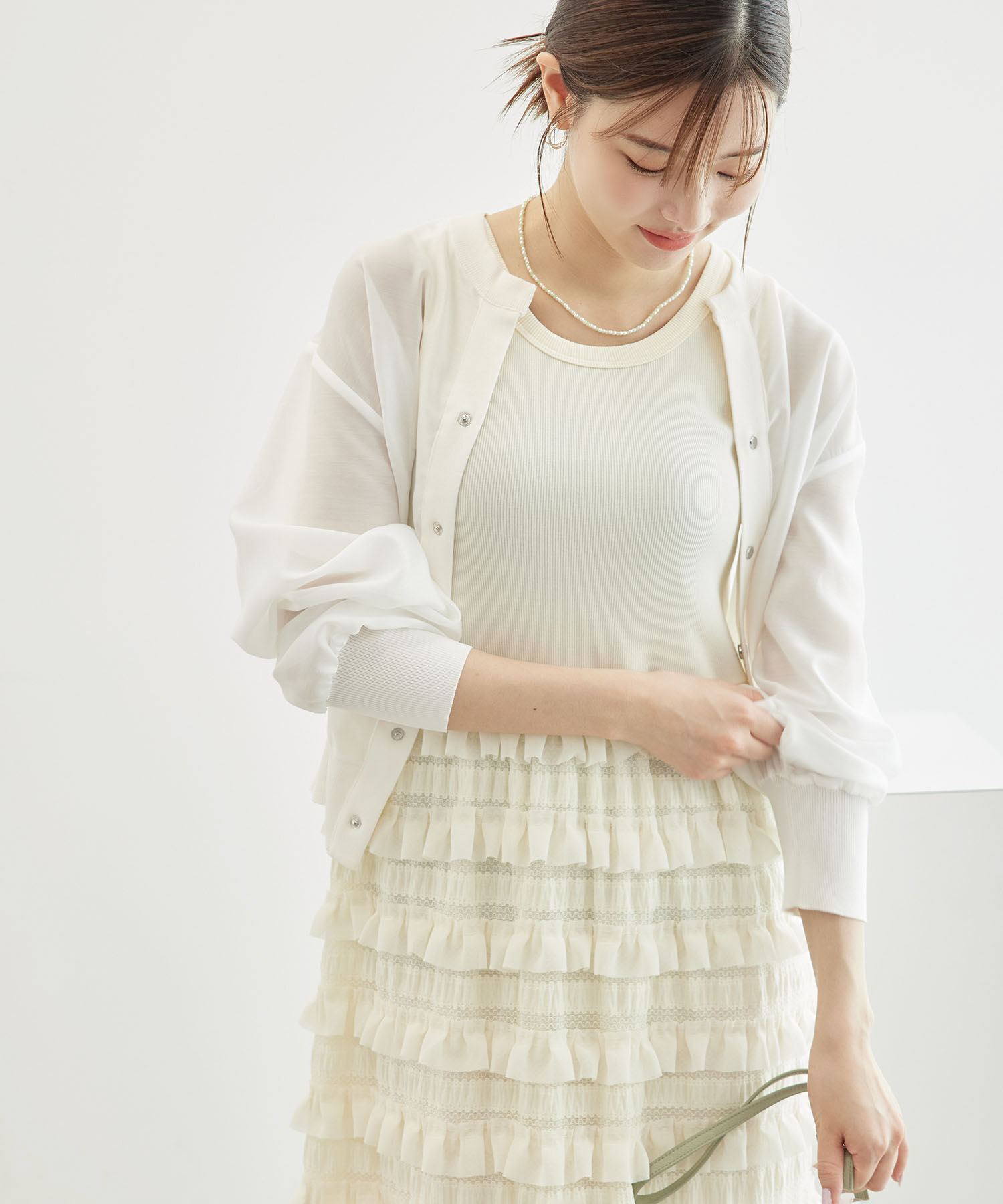 Rope&rsquo;Picnic「シアーブルゾンカーディガン」|カーディガン|