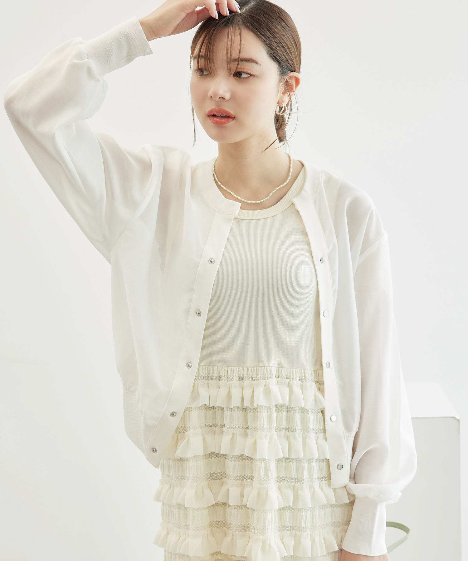 Rope&rsquo;Picnic「シアーブルゾンカーディガン」|カーディガン|