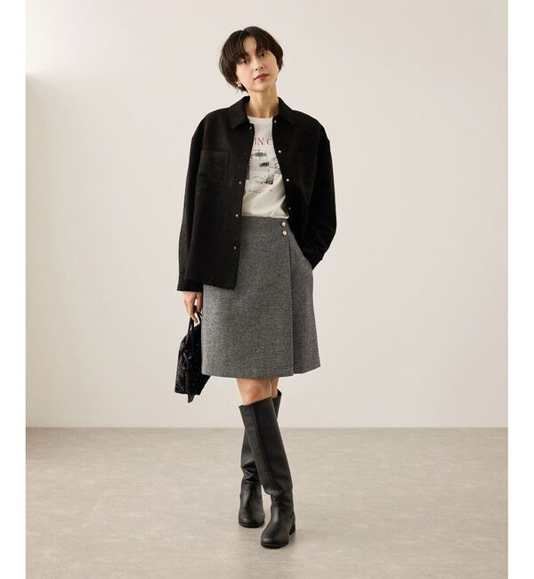 Rope&rsquo;Picnic「ラメカルゼラップ風金ボタンミニスカート」|スカート|