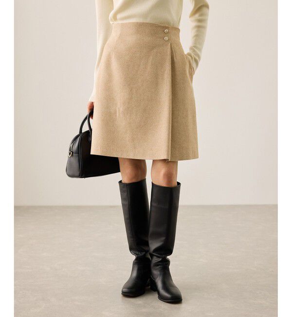 Rope&rsquo;Picnic「ラメカルゼラップ風金ボタンミニスカート」|スカート|