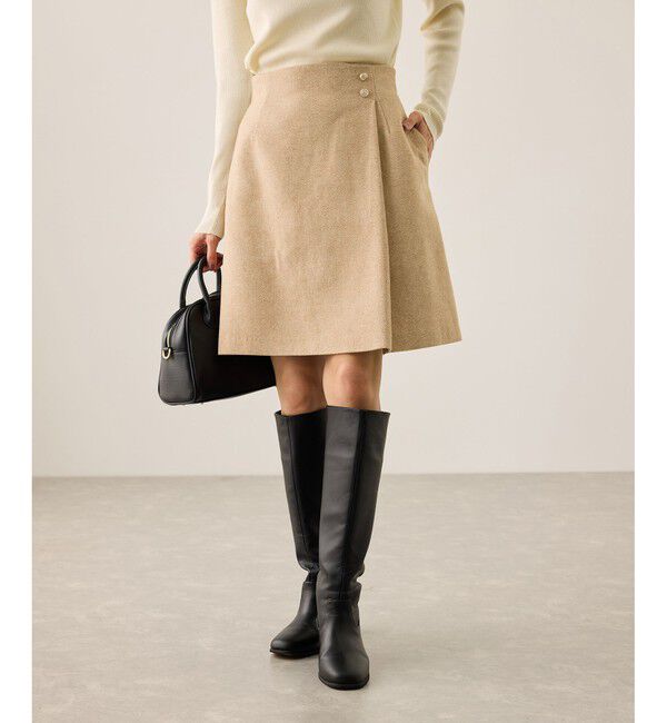 Rope&rsquo;Picnic「ラメカルゼラップ風金ボタンミニスカート」|スカート|