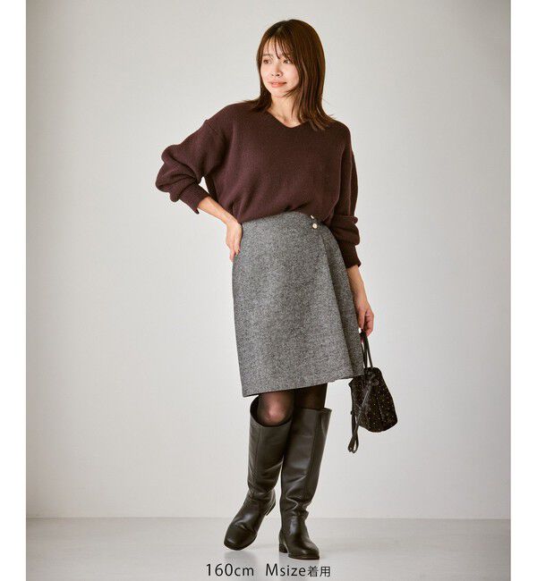 Rope&rsquo;Picnic「ラメカルゼラップ風金ボタンミニスカート」|スカート|