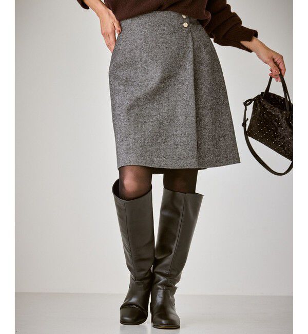 Rope&rsquo;Picnic「ラメカルゼラップ風金ボタンミニスカート」|スカート|