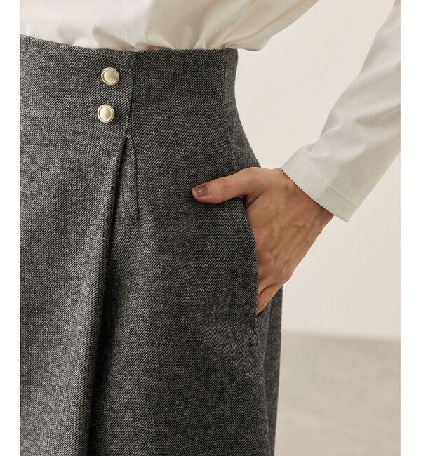 Rope&rsquo;Picnic「ラメカルゼラップ風金ボタンミニスカート」|スカート|