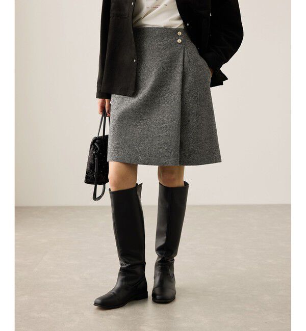 Rope&rsquo;Picnic「ラメカルゼラップ風金ボタンミニスカート」|スカート|