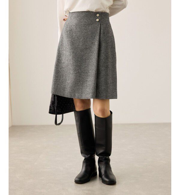 Rope&rsquo;Picnic「ラメカルゼラップ風金ボタンミニスカート」|スカート|